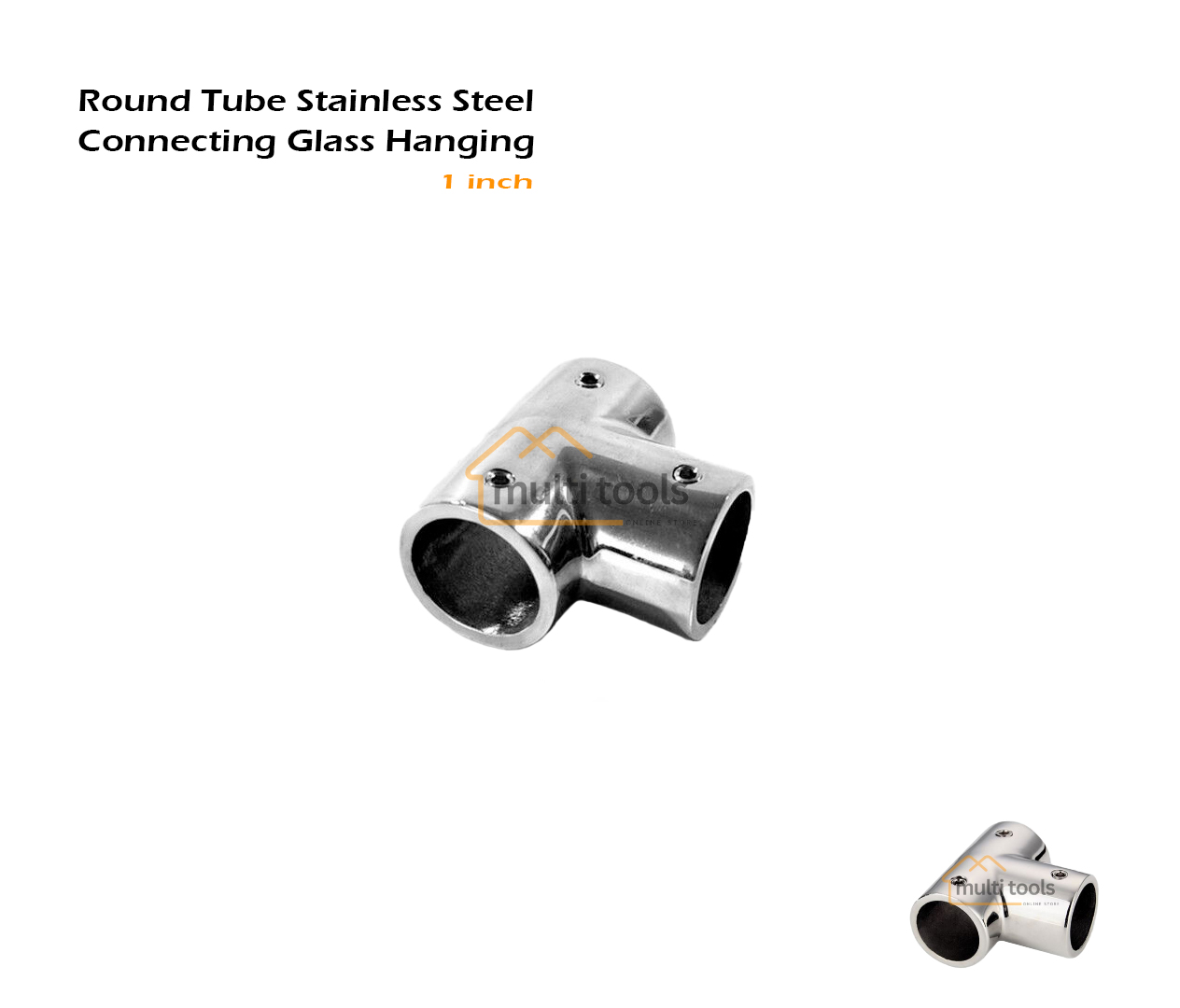 1 Inch Round Tube Stainless Steel Connecting Glass Hanging Clip